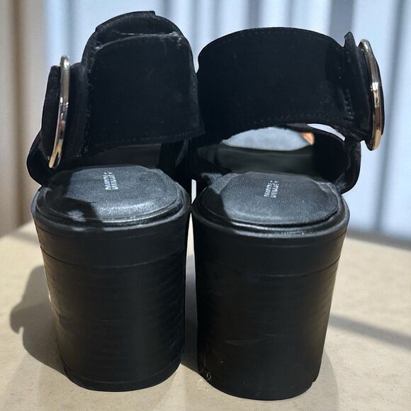 H&M Divided Sandals Size 41 US 10 Black Suede Chunky Platform Y2K - Picture 6 of 7